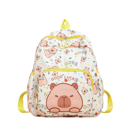 Capibara Print Backpacks Large Capacity Back To School Unisex Fashionable Cute Children's Bags For Kids Gift
