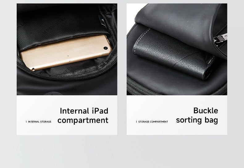 Septwolves Business Thin Printed Leather Crossbody Sling Bag Man Fashion Casual Travel Monogram Print Fabric iPad Shoulder Bag