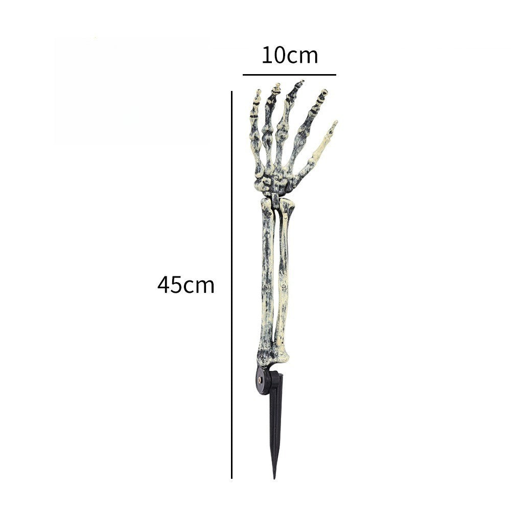 Halloween Skull Skeleton Head Realistic Human Hand Arms for Halloween Party Home Garden Lawn Decor Haunted House Horror Props