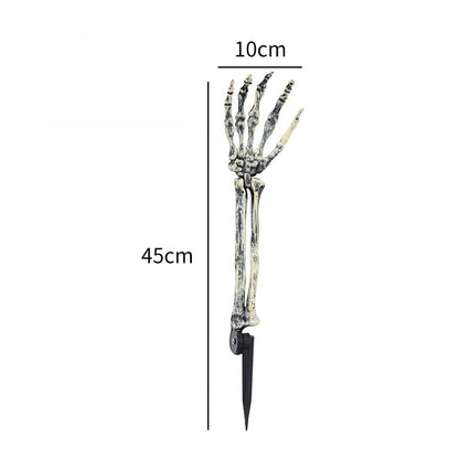Halloween Skull Skeleton Head Realistic Human Hand Arms for Halloween Party Home Garden Lawn Decor Haunted House Horror Props