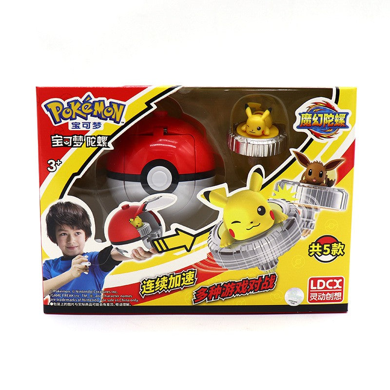 Pokemon Battle Spinner Toy Pikachu Charmander, Magic Gyro Combat Top with Poke Ball for Kids Gifts
