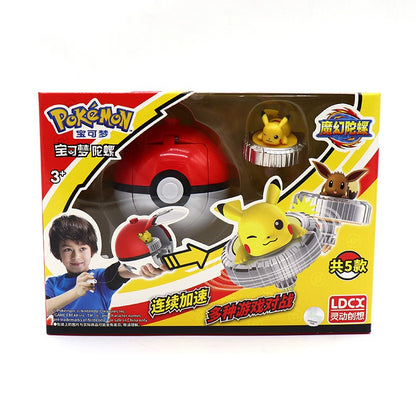 Pokemon Battle Spinner Toy Pikachu Charmander, Magic Gyro Combat Top with Poke Ball for Kids Gifts