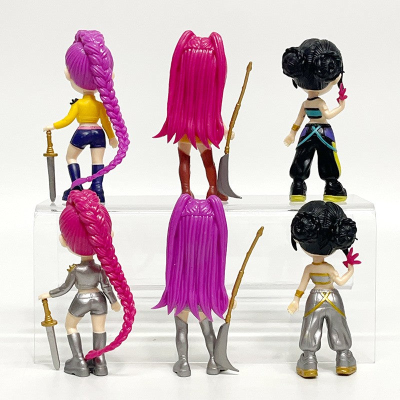 6PCS/Set Kpop Demon Hunters Figure Model Toy Pvc Cartoon Gaming Peripherals Desk Decoration Collection Figures Model Toy for Kid