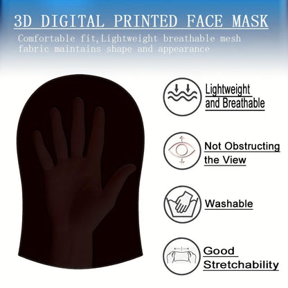 3D Full Face Mask HD Digital Printed Breathable Mesh Mask, Novelty Role-Playing Prop, Suitable for Various