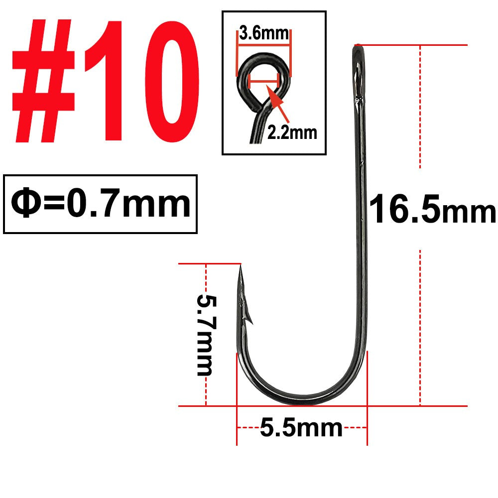 25 pçs Anzol Grande Olhal Haste Longa Barbela Curva Redonda Anel de Olho Grande Isca de Pesca Colher Spinner