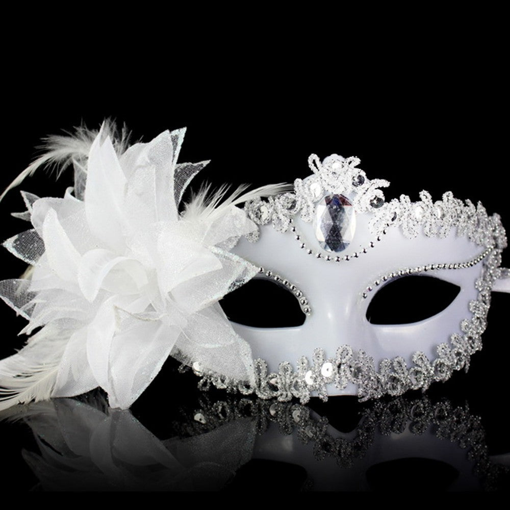 Dance Party Diamond Venetian Mask Feather Flower Wedding Carnival Performance Costume Sexy Lady Mask Masquerade Christmas 2026