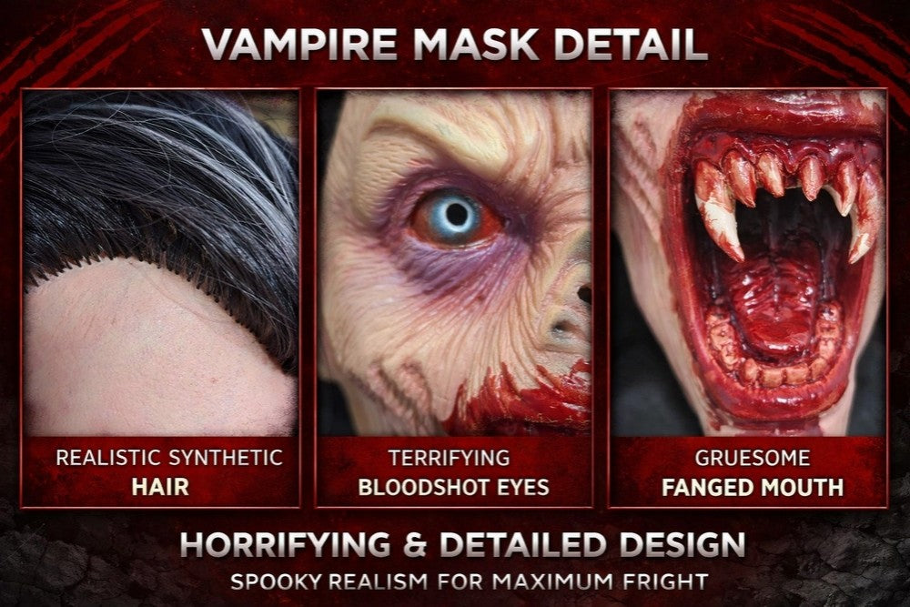 Realistic Bloody Scary Vampire Mask For Halloween Costume Party Cosplay Horror Movie Adult Fancy Dress Prop