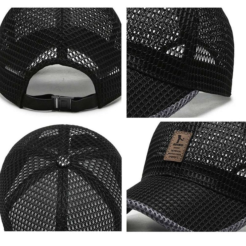 Men Women Outdoor Summer Full Mesh Net Cool Breathable Quick Drying  Sunhat Baseball Cap Anti-UV Tennis Golf Sport Trucker Hats