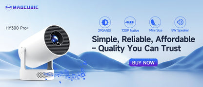 Projetor Magcubic 580ANSI Foco Automático Android 11 4K 1080P Wifi6 Controle de Voz Allwinner H713 BT5.0 Home Cinema HY350 Pro