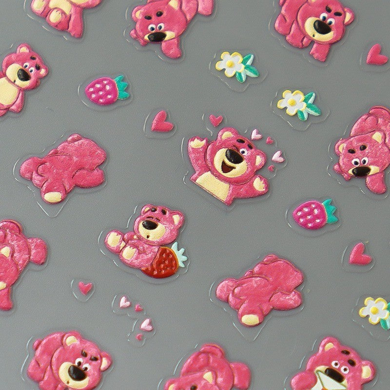 Adesivo de Arte para Unhas Disney Toy Story em Relevo 5D Desenho de Alienígena Lotso Decoração de Unhas Decalques Autoadesivos para Unhas DIY Decalque de Manicure