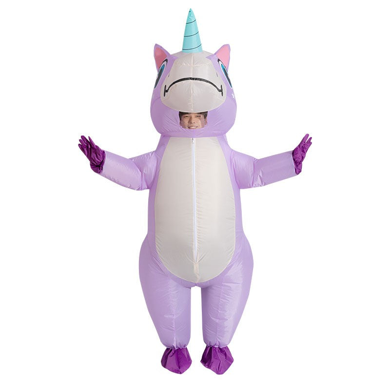 Inflatable Unicorn Costume Adult Kids Rainbow Halloween Costumes for Wommen Men Adult Carnival Mascot Christmas Cosplay