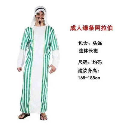 Aladdin  India Middle East  Dubai Robe Shepherd's Costume For Men And Women Halloween Adult's Cosplay Arab Costume