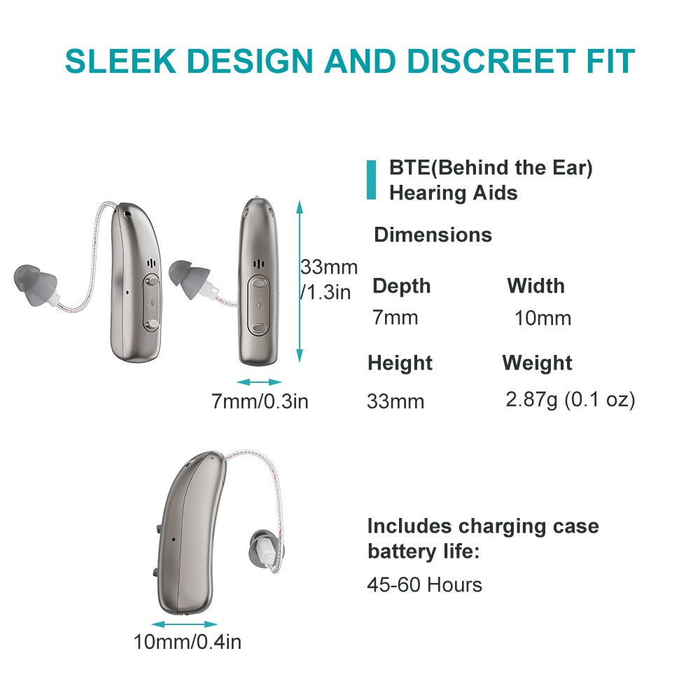 Rechargeable Digital BTE Hearing Aid Adjustable Volume Deaf Mini Sound Amplifier Portable Elderly Hearing Amplifier