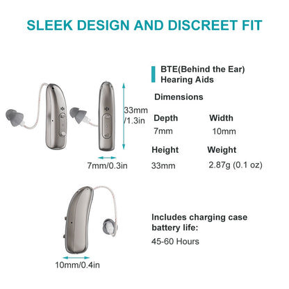 Rechargeable Digital BTE Hearing Aid Adjustable Volume Deaf Mini Sound Amplifier Portable Elderly Hearing Amplifier