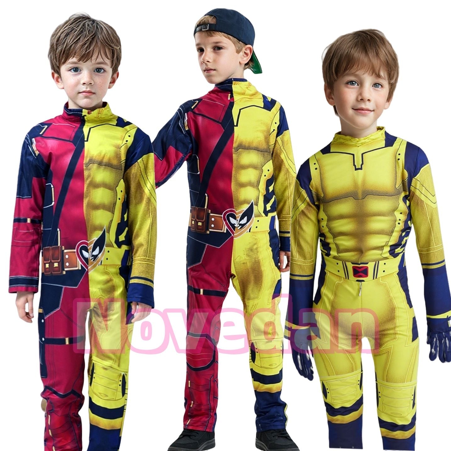 Kids Cosplay Superhero Costume Anime Halloween Party Zentai Suit Catsuit Wolverine Symbiote Wolf Boy Girls Bodysuit Jumpsuit