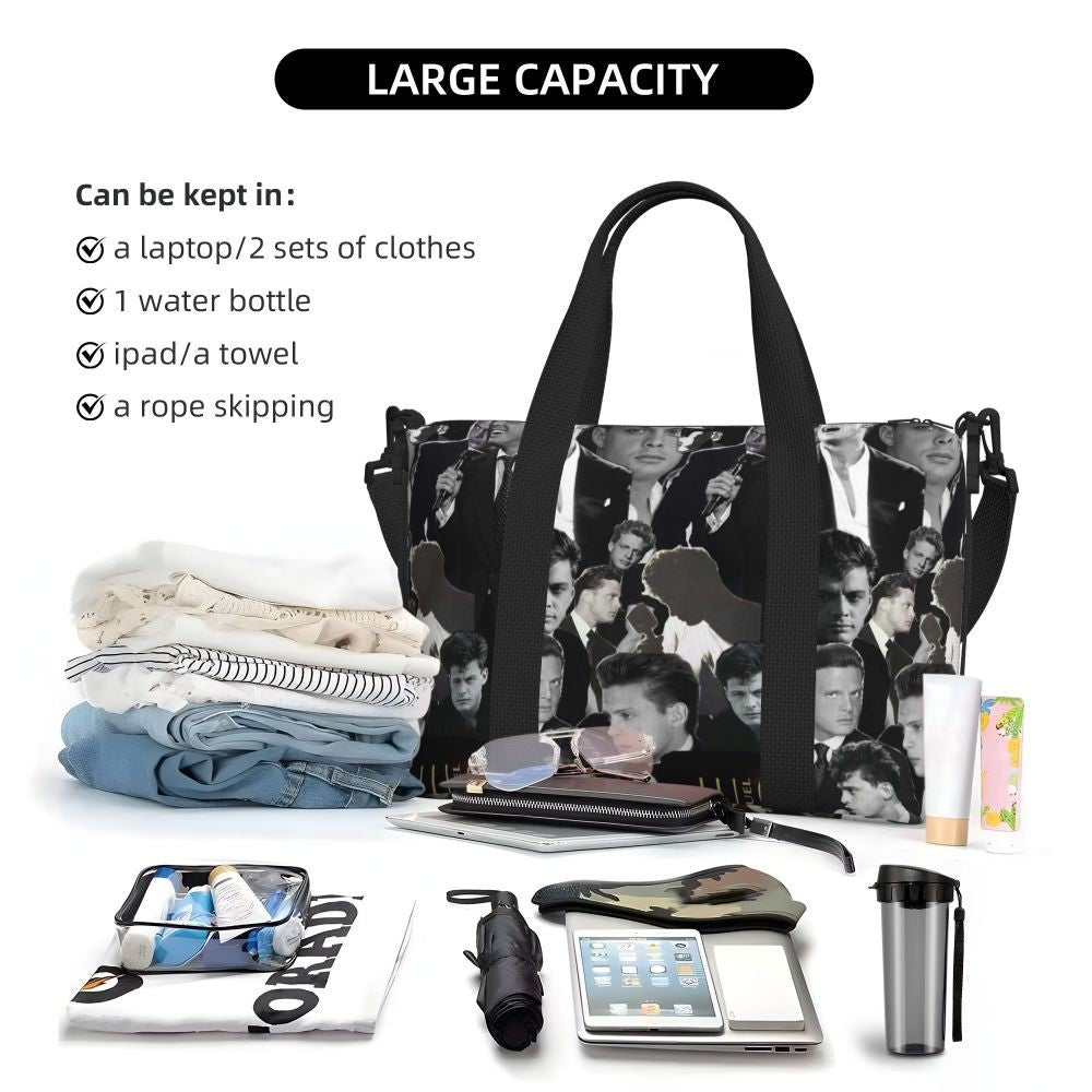 El Sol De Mexico Luis Miguel Beach Travel Bag Large Capacity Tote Bags for Gym Sport Women Shopping Duffle Shoulder Bag