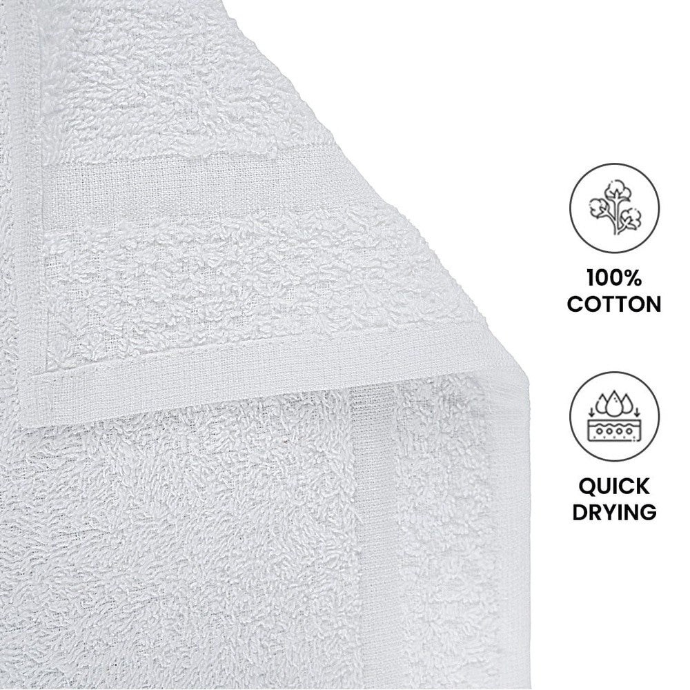 10 Piece Cotton Towel Set Soft Absorbent Quick Dry Bath Towels Hand Towels Washcloths Durable Popcorn Textured Border Bathroom