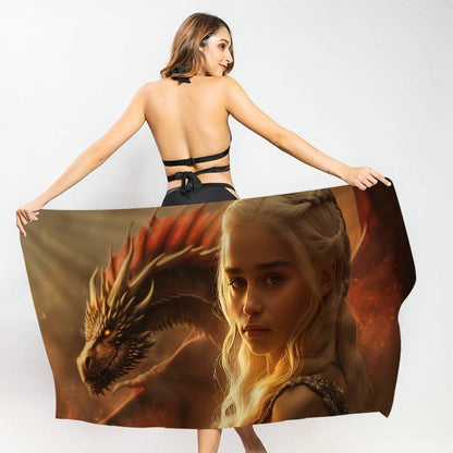 Film G-Game Of T-Thrones Microfiber Blanket Quick Drying Beach Towels Oversized Printing Super Absorbent Pool Towel Blanket