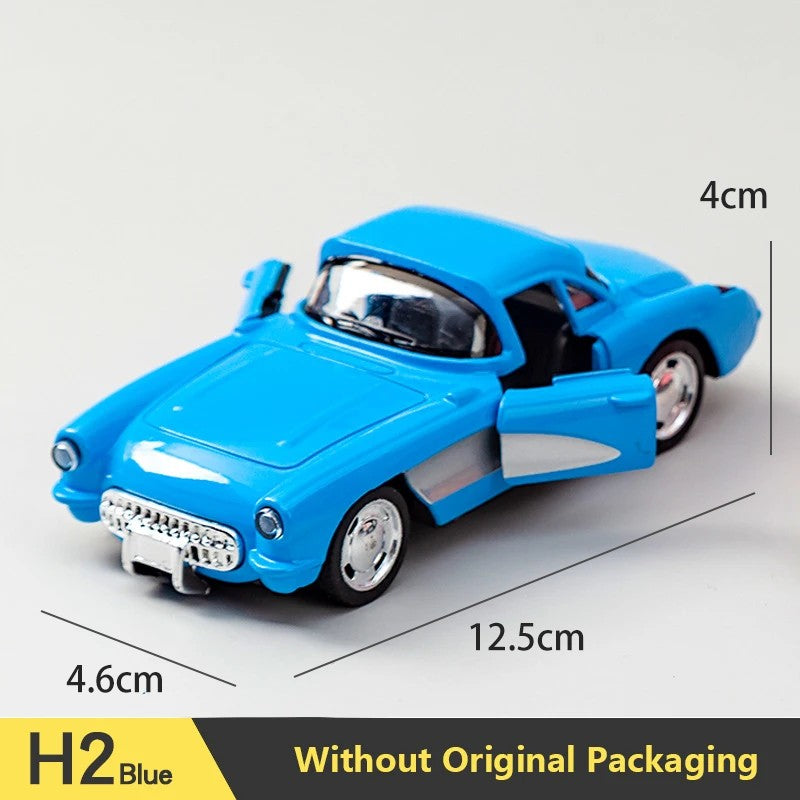 1:32 Alloy Diecast Mustang GT Classic Vintage Car Model Pull Back Car Miniature Vehicle Replica For Collection Gift for Kid