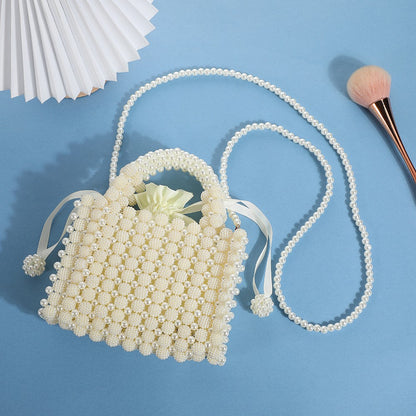 New high-end handcrafted beaded pearl evening bag elegant women's handbag fashionable and stylish one-shoulder bag for sociali