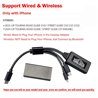 Adaptador sem fio Road Faith para Carplay de motocicleta Harley 2023-up 121CVO 2019-2022 117CVO Touring Street/Road Glide para iPhone