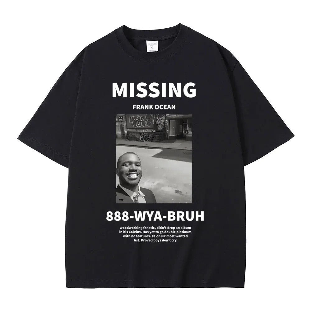 Rapper Frank Missing Graphic T Shirt Hip Hop Ocean Blond Album Summer Tees Y2k Unisex Blond Fashion Casual Tee O-Neck Tops