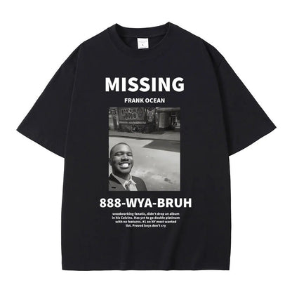 Rapper Frank Missing Graphic T Shirt Hip Hop Ocean Blond Album Summer Tees Y2k Unisex Blond Fashion Casual Tee O-Neck Tops