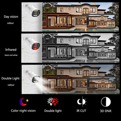 4K 8MP H.265 IP Camera POE Security Surveillance Camera Metal ONVIF Two Way Audio Double Light Color Night Waterproof CCTV Video