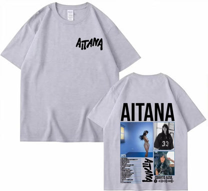 Singer Aitana Cuarto Azul Tour Graphics T Shirts Men Women Harajuku Fashion Aesthetic Short Sleeve T-shirt Cotton Tee Shirt