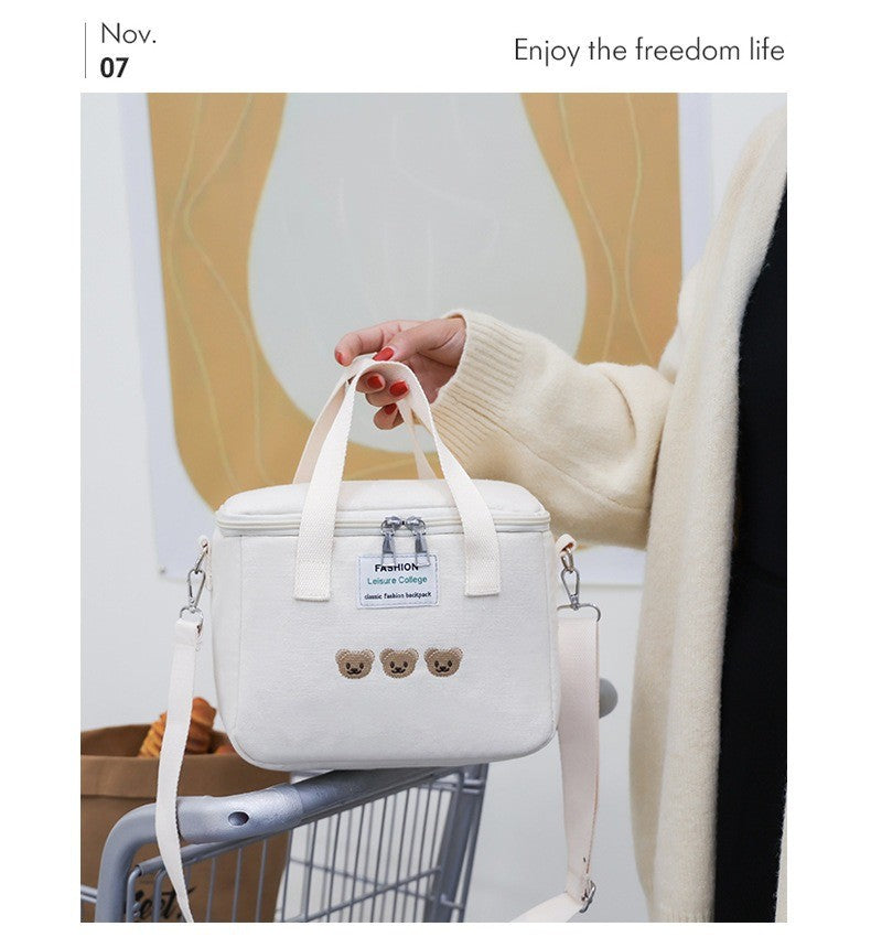 Cartoon Bear Mommy Bag Baby Feeding Bottle Cooler Bag Thermos for Children Thermal Infant Thermo Bottles Mother Kids