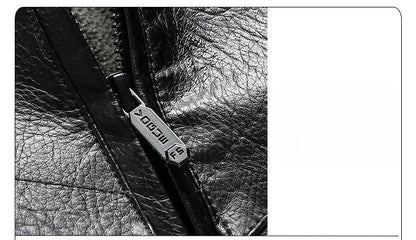 2025 veluokldly Leather Jacket Man Winter Motocross Windproof Warm PU Leather Coat chaqueta Male Trendy Motorcycle Fleece Coats