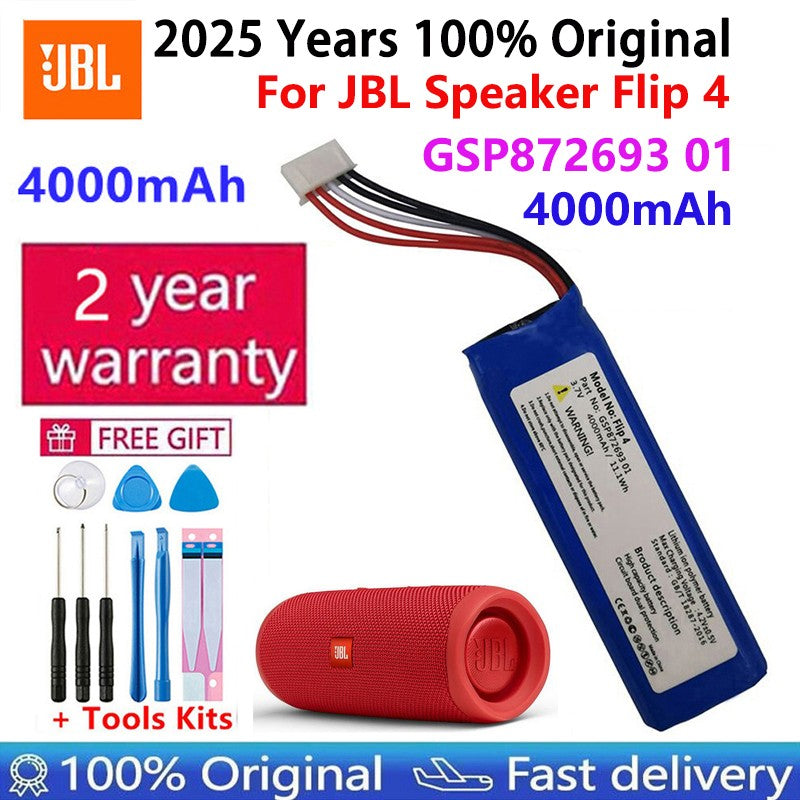 Bateria Original Recarregável 2025 Anos para Caixa de Som JBL Link 10 20 Clip Charge Boombox Pulse Xtreme Flip 1 2 3 4 5 6 Bateria