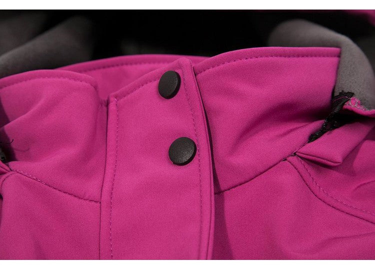 Women's Hiking Jacket Long Soft Shell Fleece Outdoor Windbreaker Camping Trekking Climbing Female Coats Winter