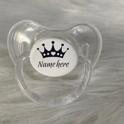 MIYOCAR personalized any name  princess transparent Orthodontic pacifier dummy BPA free unique gift for new born baby shower