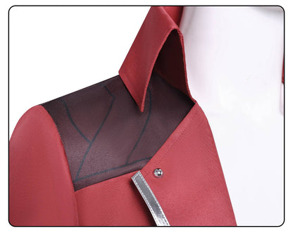 Dante Cosplay Costumes Men's Uniform Red Long Poncho Jacket Set Ruby Pendant Necklace Roleplay Prop Outfits Halloween Carnival