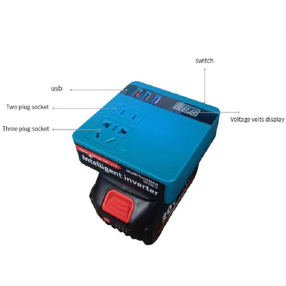 Banco de Potência Inversor com Bateria de Lítio, AC220V/DC5V/21V Ferramenta Elétrica Transformadora Inteligente Multifuncional para Uso Externo e Doméstico