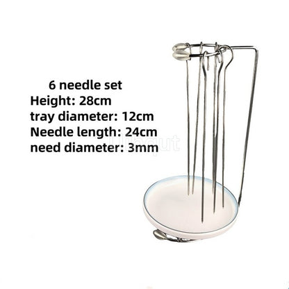 Kebab Barbecue Rack BBQ Cookware Roaster Rack Grill Vertical Stand Spanish outdoor BBQ Skewer Rack for Picnic Party Meat Sausage