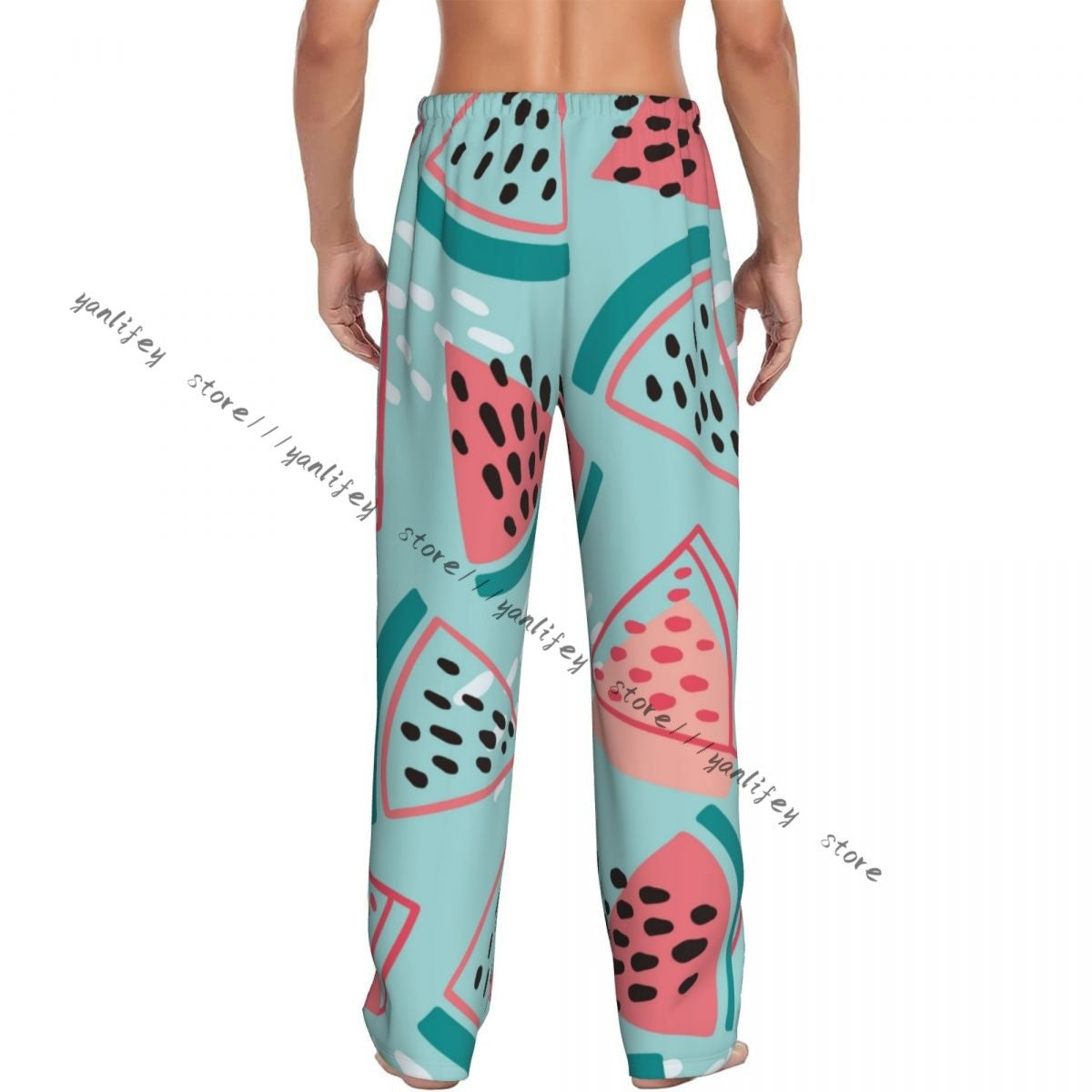 Colorful Summer Watermelon Mens Pajamas Pyjamas Pants Lounge Pants Sleep Bottoms