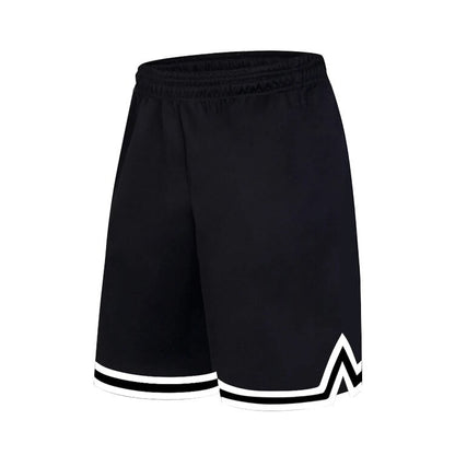 Knee Length Basketball Shorts Men Striped Loose Running Sport Gym Dry Fit Mesh Breathable Fitness Training Workout Bottom Male