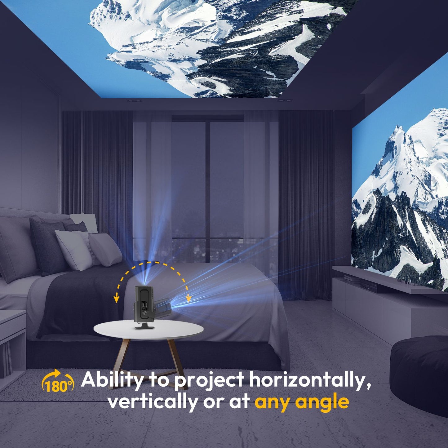 Projetor KaiAqua 4K Android 11 Nativo 1080P 390ANSI HY320 Dual Wifi6 BT5.0 1920*1080P Cinema portátil Projetor HY300 atualizado