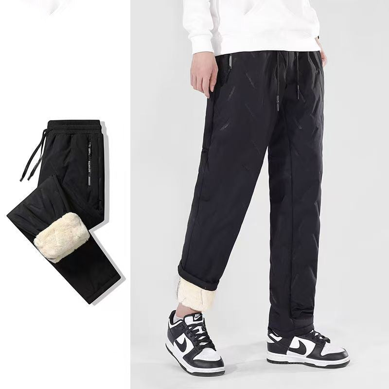 Animal Game Winter Sweatpants Men Plush Thick Fleece Casual Pants Lambswool Thermal Trousers Waterproof Windproof Warm Pants