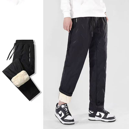 Animal Game Winter Sweatpants Men Plush Thick Fleece Casual Pants Lambswool Thermal Trousers Waterproof Windproof Warm Pants