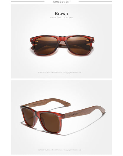 KINGSEVEN Brand 2023 Fashion Handmade Natural Wooden Sunglasses For Men Women Polarized Sun Glasses UV400 Mirror Male Eyewear