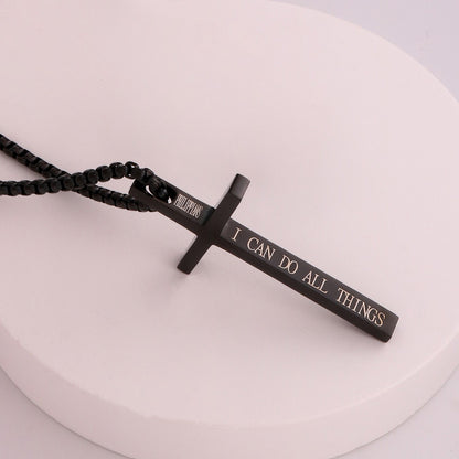 Colar Masculino Minimalista Aço Inoxidável Cruz de Jesus para Homem