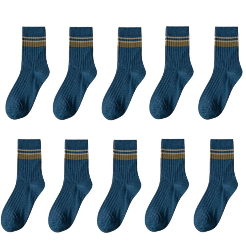 10 Pair Men's Striped Socks Spring Fashion Casual Socks High Quality Harajuku Retro Socks Man