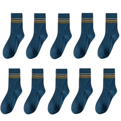 10 Pair Men's Striped Socks Spring Fashion Casual Socks High Quality Harajuku Retro Socks Man