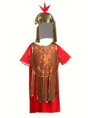 Kids Roman Soldier Costume, Boys Ancient Warrior Outfit with Helmet