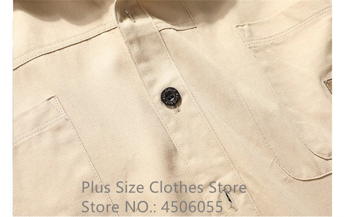 Loose Casual Boys Shirts Outdoor Long Sleeve Army Green Cotton 7XL 8XL 9XL 10XL 150KG Plus Size Cargo Blouses Black Men Clothes