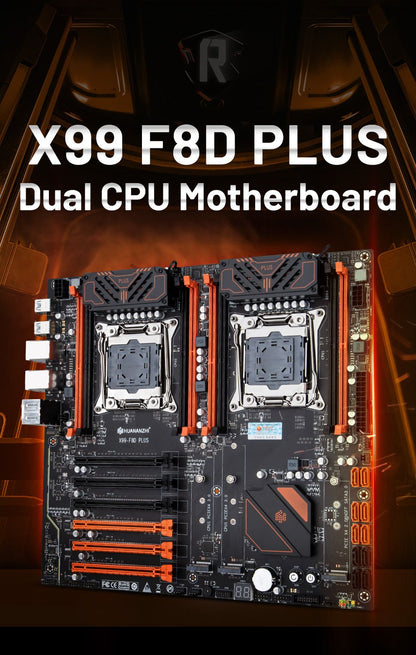HUANANZHI X99 F8D PLUS LGA 2011-3 XEON X99 Motherboard support Intel Dual CPU E5 2640 2666 2670 2696 V3 V4 DDR4 RECC NVME NGFF