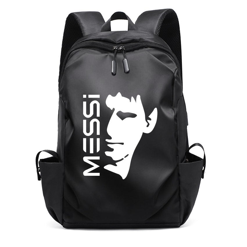 Mochila Escolar MESSI de Futebol para Meninos e Meninas, Mochila Unissex para Estudantes Universitários, Mochila para Notebook Feminina Masculina, Mochila para Adolescentes com Porta USB